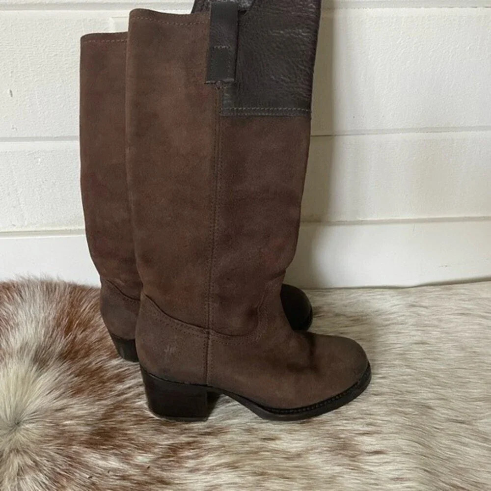 FRYE AUTUMN SHIELD TALL WOMEN’S SUEDE SLIP ON CASUAL DRESS BOOT-SIZE 5.5 B - Picture 5 of 16